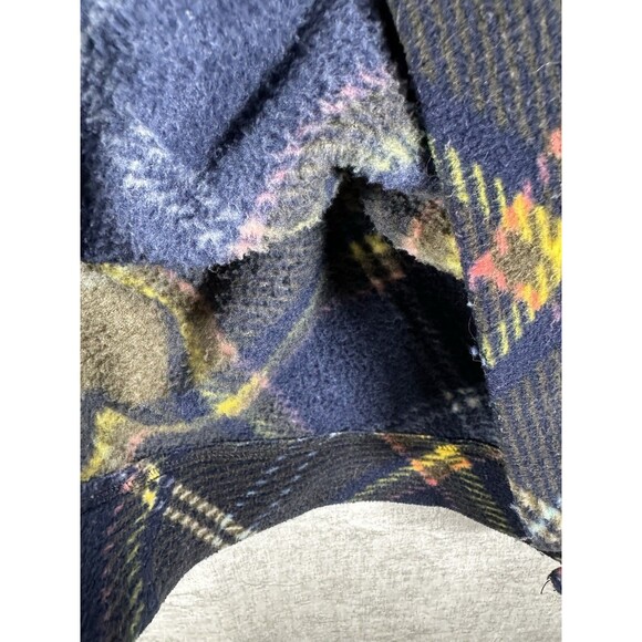 TALBOTS Funnel Neck Pullover Fleece Top CAMPING PLAID w/PUFF SLV Blue/Olive XL - Picture 8 of 8